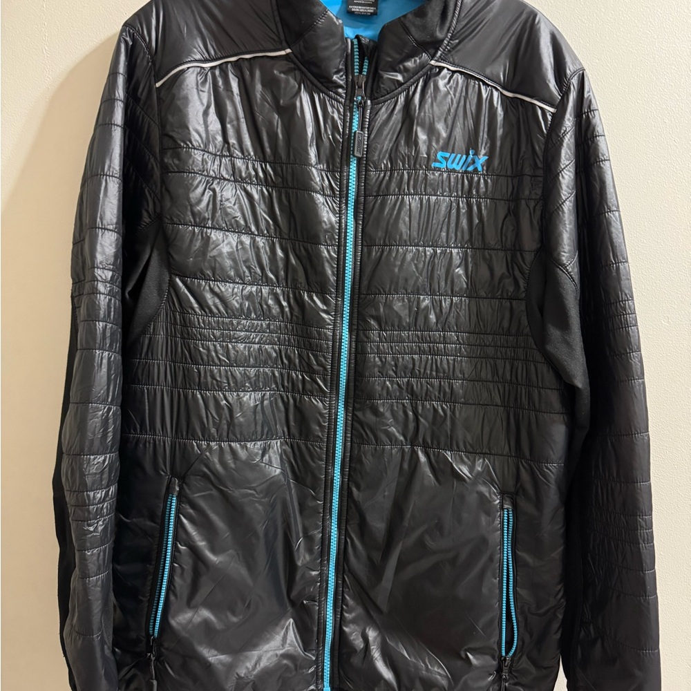 SWX Men's Black Performance Jacket with Blue Accents